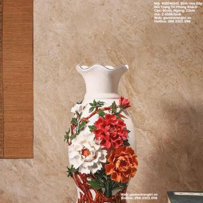 BÌNH HOA ĐẮP NỔI TRANG TRÍ PHÒNG KHÁCH